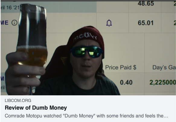 GAMatiasz's tweet photo. Comrade Motopu on how Hollywood's take on the GameStop saga comes up short in "Dumb Money." #libcom #comrademotopu #capitalismsucks click link here: https://t.co/WIkZzujVCs
