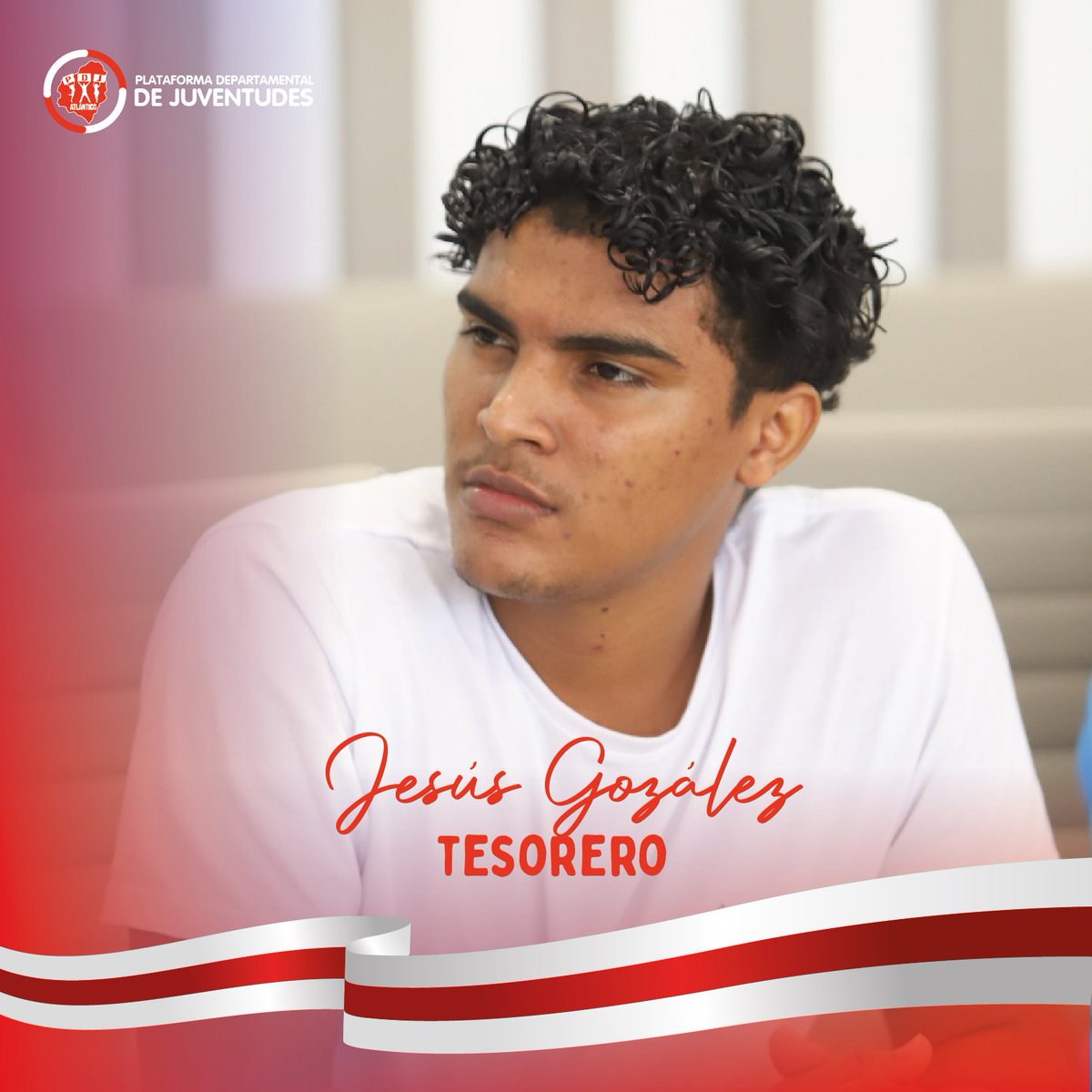 Te presentamos nuestra Junta Directiva 2023 - 2024: 

🔺TESORERO
JESÚS GONZÁLEZ PACHECO

Tiene 20 años de edad, es estudiante de Licenciatura en Matemáticas en la Universidad del Atlántico. 

Delgado ante la Plataforma Departamental de Juventudes por el el municipio de #Suan.