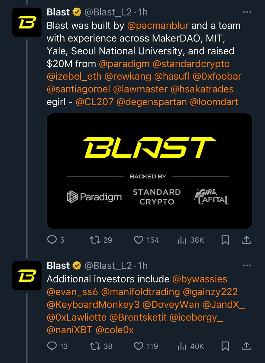 level941's tweet photo. I heard ethereum launching another L2. It’s the same story with different wrapping paper. Except dis time the legacy CT influencooors are in on the ground floor 😂🫳🏻 https://t.co/Kzyj8H04Q0