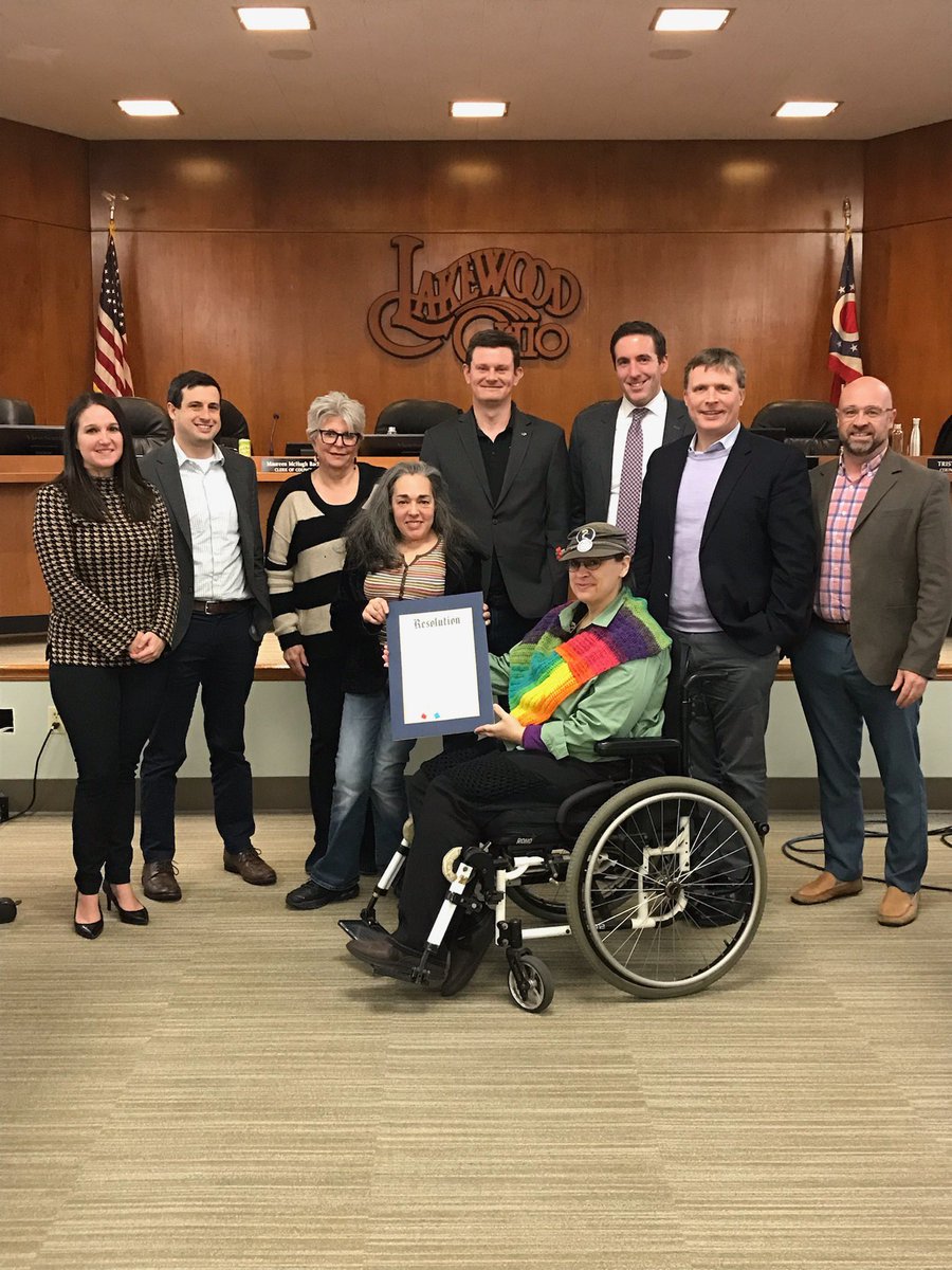 Tonight <a href="/LakewoodOhio/">City of Lakewood</a> adopted an Americans w/ Disabilities Act Transition Plan! Thank you to the task force co-chairs <a href="/TracyMarieSings/">Tracy Marie</a> &amp;  <a href="/SoSciOnWheels/">Ahmie Yeung ♿</a> , &amp; the Administration for their work &amp; commitment to make sure that our city facilities &amp; properties are accessible to all.
