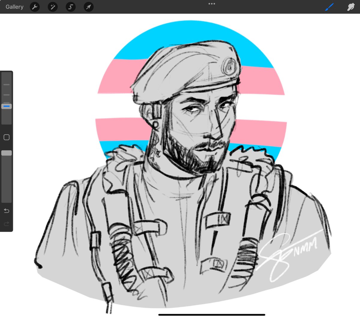 doodle of new operator Tubarão in honor of #TransDayOfRememberance 🏳️‍⚧️ 🩵

#RainbowSixSiege #WeR6Community
