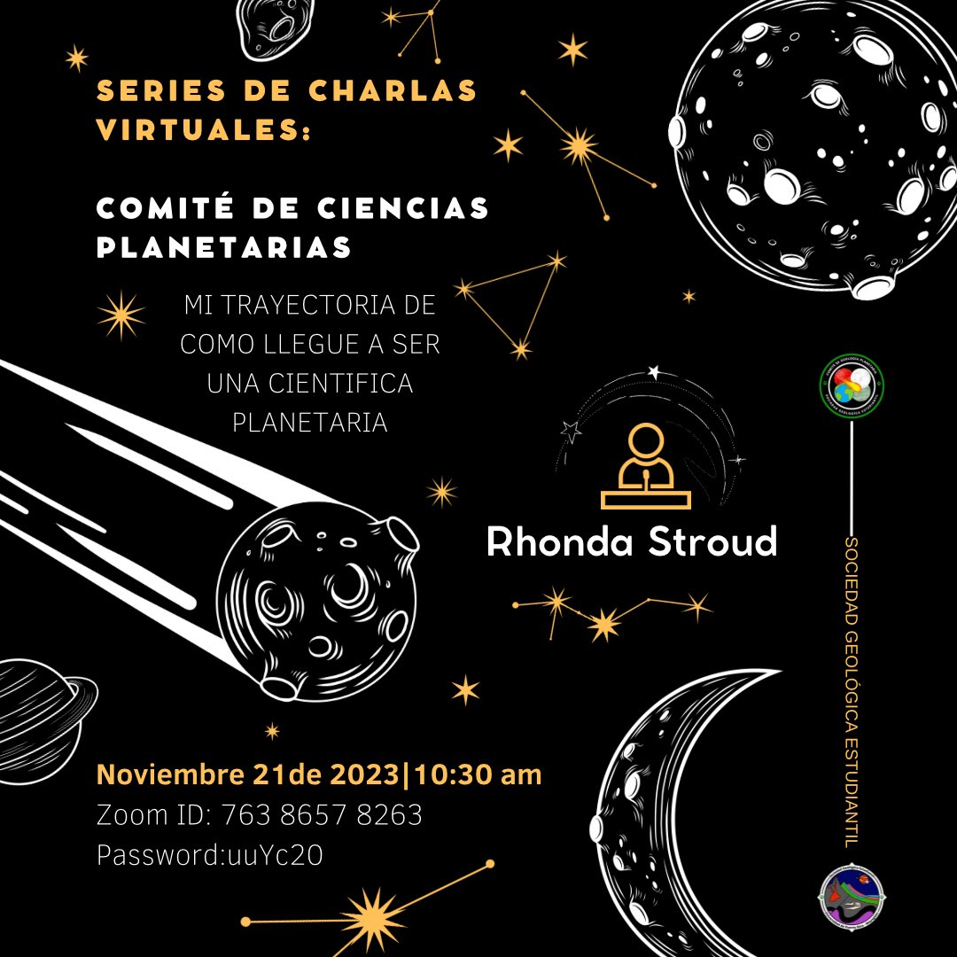 ☄️Únanse a nosotros en el día de mañana para una charla virtual traída por el Comité de Ciencias planetarias a las 10:30am. La distinguida Rhoda Stroud nos hablará de su trayectoria cómo llegó a ser científica planetaria.💫¡Te esperamos!🌟🌌
#uprm #uprmayagüez #geology