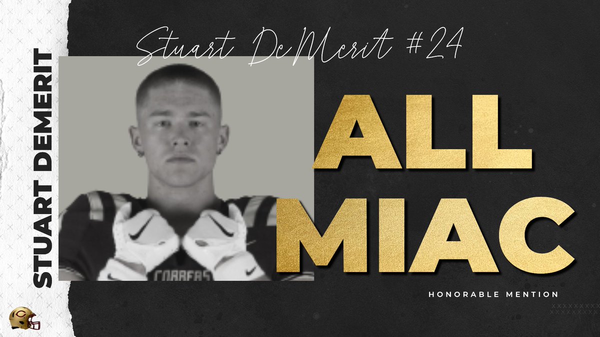 Congrats to @demeritstuart on being named Honorable Mention All Conference. @miacathletics #RollCobbs #BlackshirtDefense