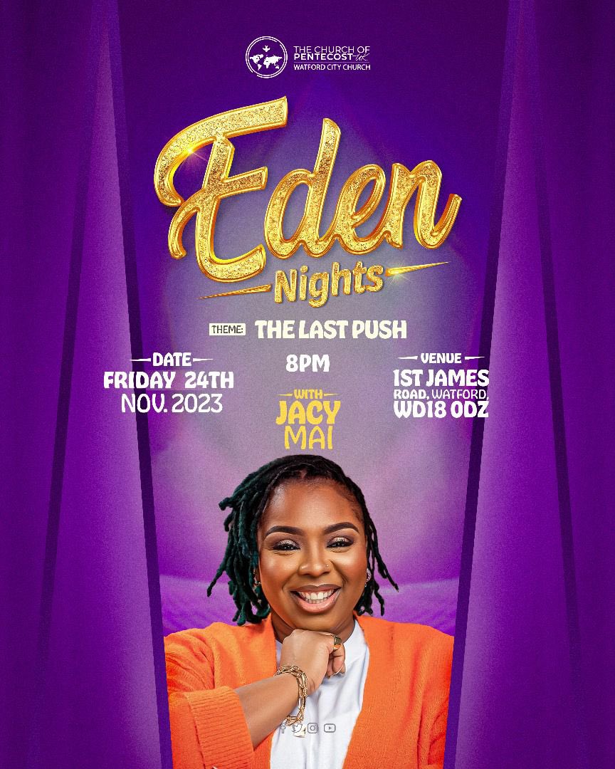 EDEN NIGHTS : The Last Push ❤️‍🔥
Watford City presents our last Eden Night of the year with our very special guest, the one &amp; only Jacy Mai 🔥🔥

🗓️ Friday 24th Nov
⏰ 8PM
📍 1 St James Rd, Watford, WD18 ODZ 

The Last Push, let’s go!!!! 🦁❤️‍🔥❤️‍🔥