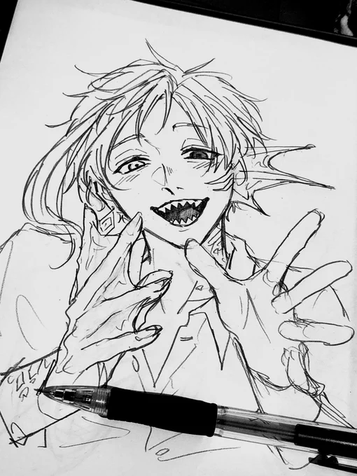 ひさしぶりに絵を描ける喜びを噛み締めてたらいい顔描けた