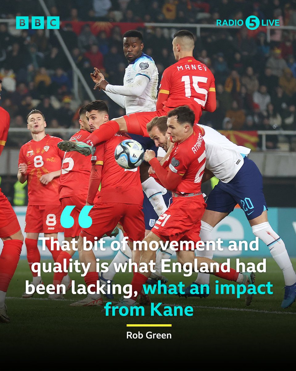 Harry Kane with his first touch after being on the field for 20 seconds ⏱️ It's actually ruled an Atanasov own goal 🤦‍♂️ 🇲🇰 North Macedonia 1-1 England 🏴󠁧󠁢󠁥󠁮󠁧󠁿 📲: bbc.co.uk/5live #BBCFootball