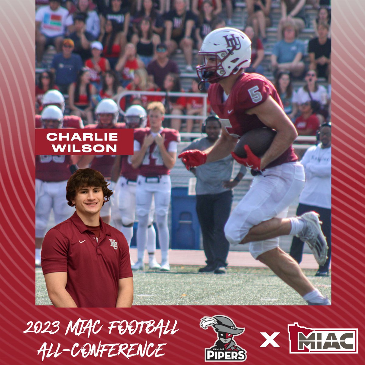 M 🏈 | Charlie Wilson Named to the 2023 MIAC Football All-Conference Team!!

📰 tinyurl.com/2mp852ww