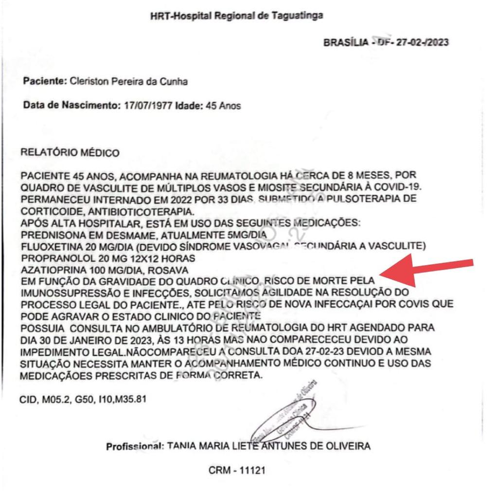 MedicoLiberdade's tweet photo. Este homem já tinha um pedido de liberdade concedido pela PGR, mas o sr Cabeça de Bagre não achou que a situação demandava rapidez.
Sofria de moléstias reumatológicas. Era imunossuprimido (só quem trata ou se tratou sabe o quão difícil é).
Seu tratamento foi atrasado e avacalhado por vontade dos VAGABUNDOS que dominam esse regime.
Morreu um pai de família que já tinha liberdade concedida pela PGR. Negar tratamento pra qualquer pessoa com doença crônica é coloca-la na mesma situação dos prisioneiros dos campos de concentração nazistas e soviéticos.
Os VAGABUNDOS de sempre, esses IMUNDOS frustrados com alma de PORCO ainda vão responder por esse ASSASSINATO. Somam-se aos porcos os párias do (nunca foi glorioso) Exército Brasileiro, que armaram uma emboscada para a prisão de mais de mil pessoas.
Canalhas. Vagabundos. Assassinos.