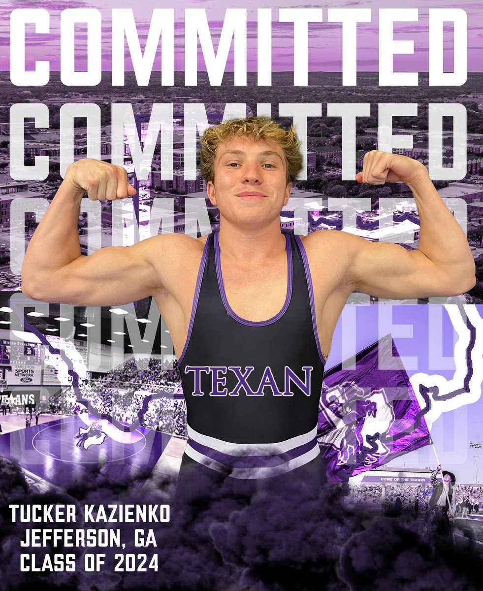 KazienkoTucker's tweet photo. I’m excited to announce i have committed to continue my academic and athletic future at Tarleton State U in TX 🟣⚪️ 🤠#GOTEXANS @overhiser25_ @GBaby_141 @SeWrestle @GeorgiaGrappler @JeffersonWres @JHS_Dragons https://t.co/qyTJJkdCR8