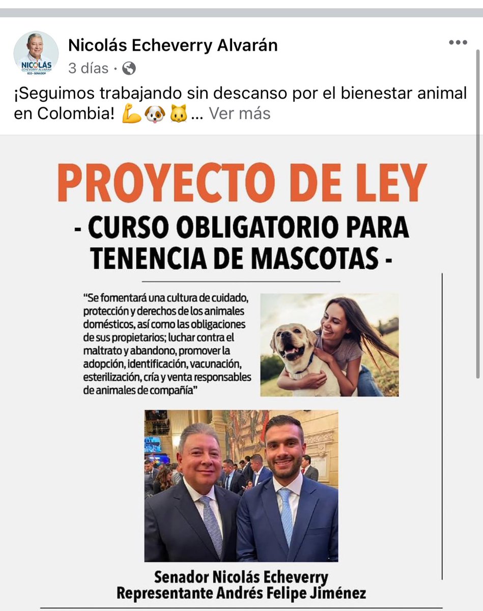yairton13's tweet image. Por esta razón apoyo el proyecto de ley, propuesto por el senador @nicoecheverryal y el representante a la cámara @FelipeAntioquia donde se deba realizar un curso para quienes adoptan, adquieren, compran o vende mascotas, este con el fin de protegerlos del maltrato @SenadoGovCo