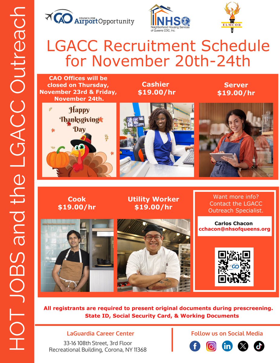Work at LaGuardia Airport: The Sky’s the Limit
Don’t Miss This Opportunity so hurry and send your resume now to cchacon@nhsofqueens.org
#job #ilovemyjob #joboffer #jobvacancy #joboftheday #queensny