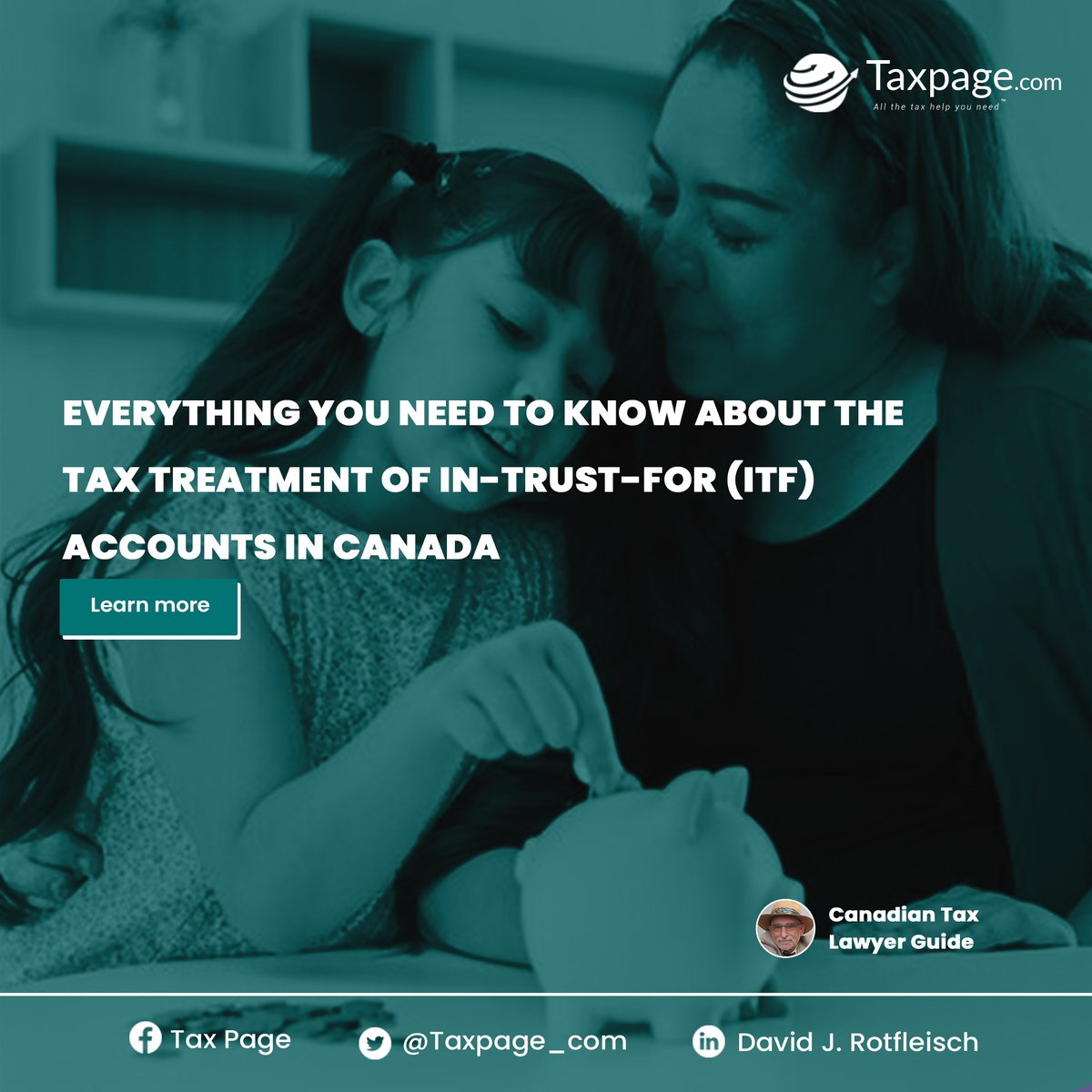 Everything you need to know about the tax treatment of In-trust-for (ITF) accounts in Canada

An In-Trust-For (ITF) account, also known as an  In-Trust account, is an unregistered investment account commonly set up for minors in Canada.
#Taxpage #ITFaccount #Taxplanning #Canada