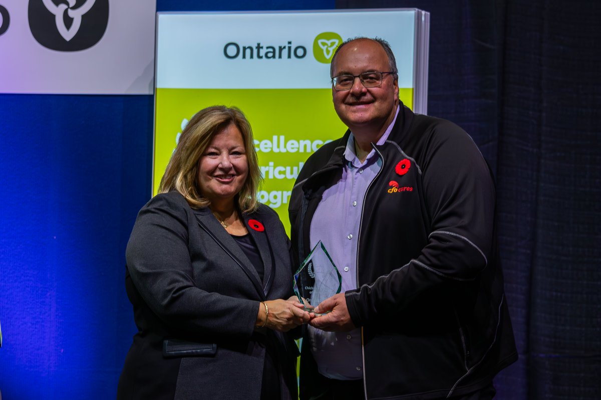 Congratulations to the Excellence in Agriculture award winner and honourable mention in the Supply Chain Excellence category:

•<a href="/OntarioChicken/">Chicken Farmers of Ontario</a> 
•<a href="/Appleflats/">Appleflats</a>  

#OntAg #growingONtogether