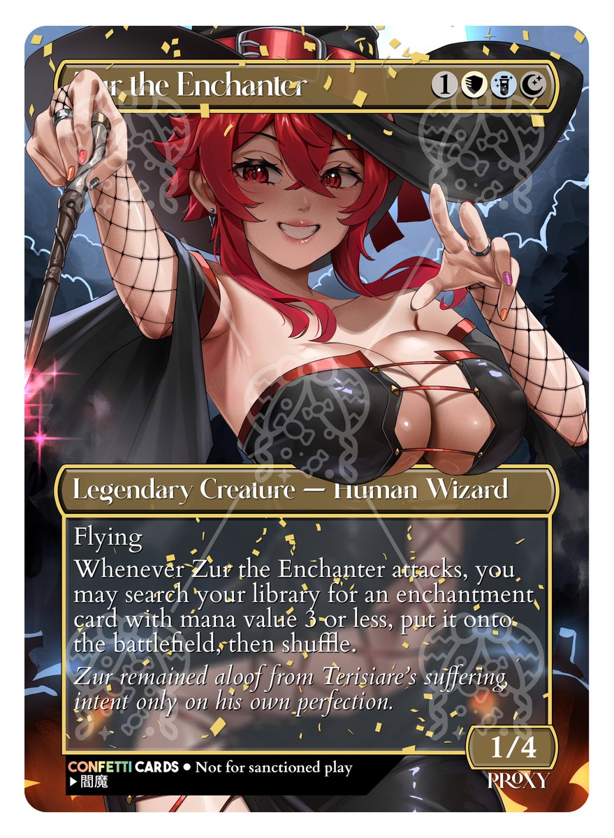 Rejected design for Zur the Enchanter! Please note, as of now commissions  are closed until after the holidays are over! Thank you all for another  year of fun designs! #edh #mtg #anime #