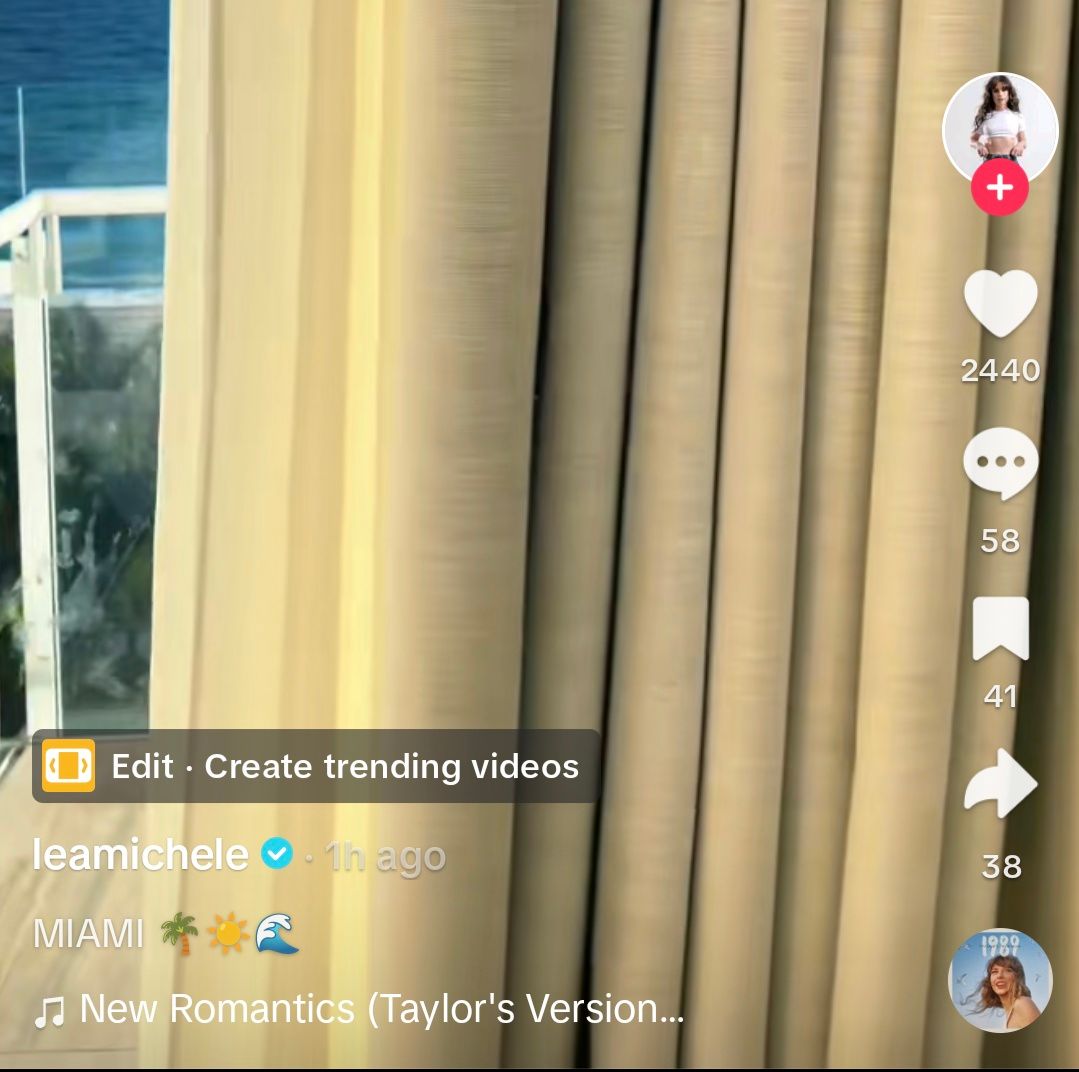 TheSwiftSociety's tweet photo. 📲| Lea Michele used "New Romantics TV" in new TikTok https://t.co/daWNssA47U