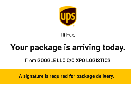 FoxCurtailed's tweet photo. Dear @UPS 
WTF?
Nearly 3 hours ago I get an email that my package--that requires a signature--was delivered.
I'm over an hour from my house!
Now $1000 of hardware is able to be stolen from my porch!
WHO signed for it? The DRIVER? Someone walking down the street?! https://t.co/rQf6zMbzyP