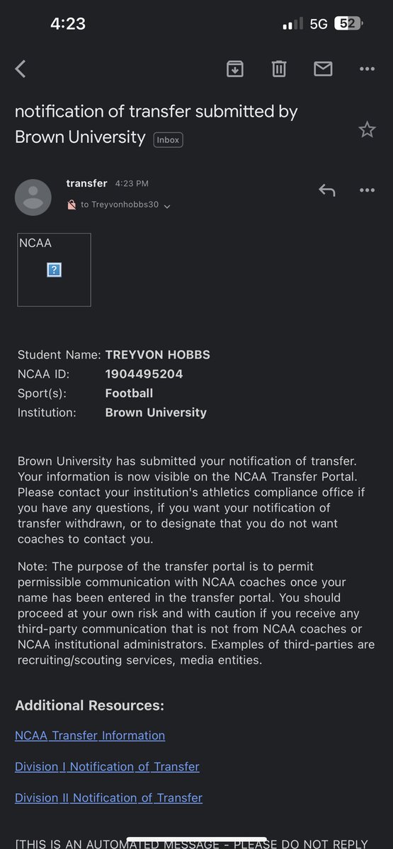 I’m entering the transfer portal. Film dropping soon.