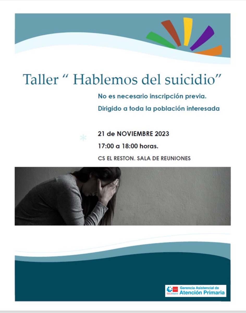 Mañana es el gran día‼️
Estás invitado/a a asistir al taller que dará la psicóloga del centro, en el que abordará un tema que necesita de nuestra atención, el suicidio. 
Te esperamos.