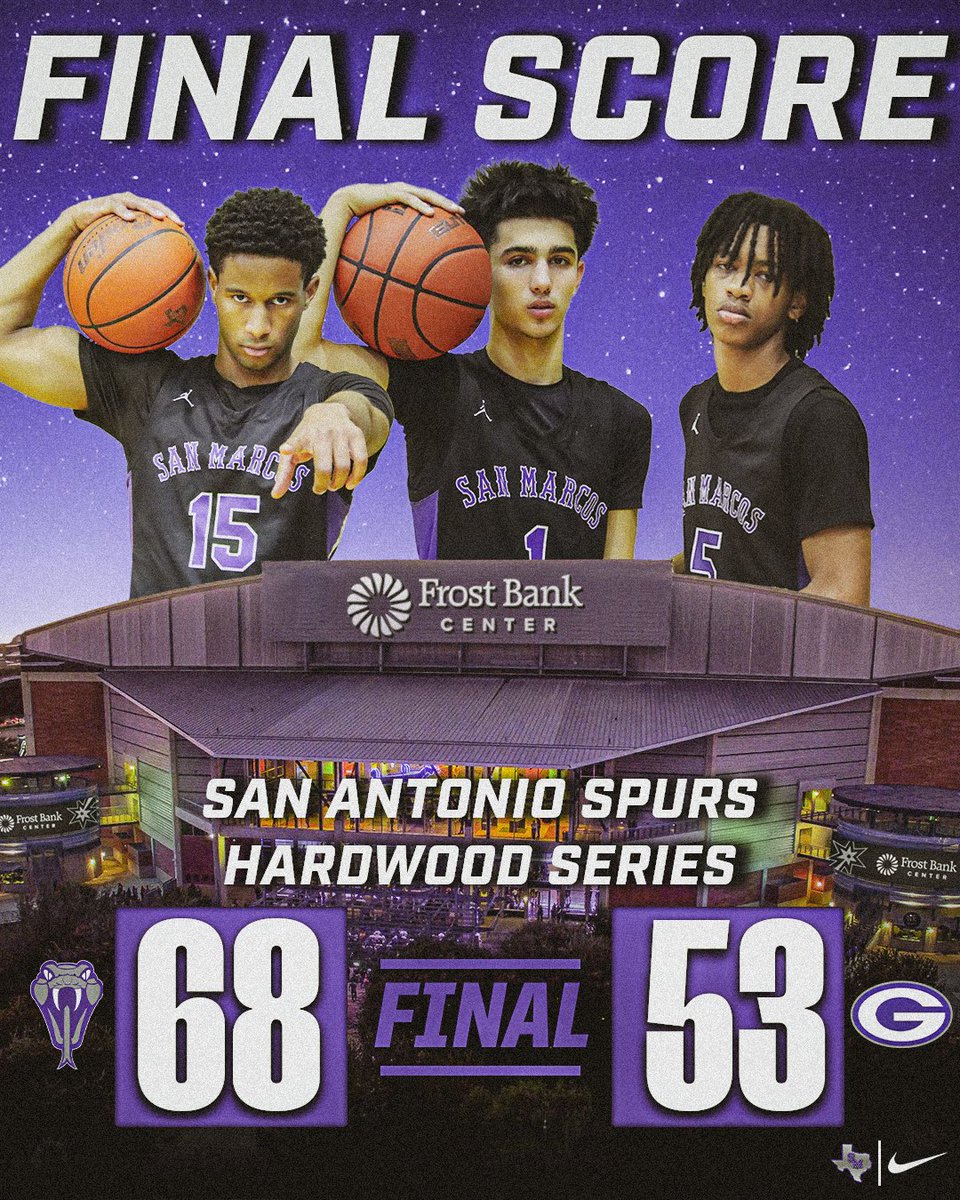 SMHS Basketball (@rattlermbb) on Twitter photo Rattlers win in San Antonio!🐍🏀
Thank you to the <a href="/spurs/">San Antonio Spurs</a> for letting us play in your arena! #Brotherhood Rattlers win in San Antonio!🐍🏀
Thank you to the <a href="/spurs/">San Antonio Spurs</a> for letting us play in your arena! #Brotherhood