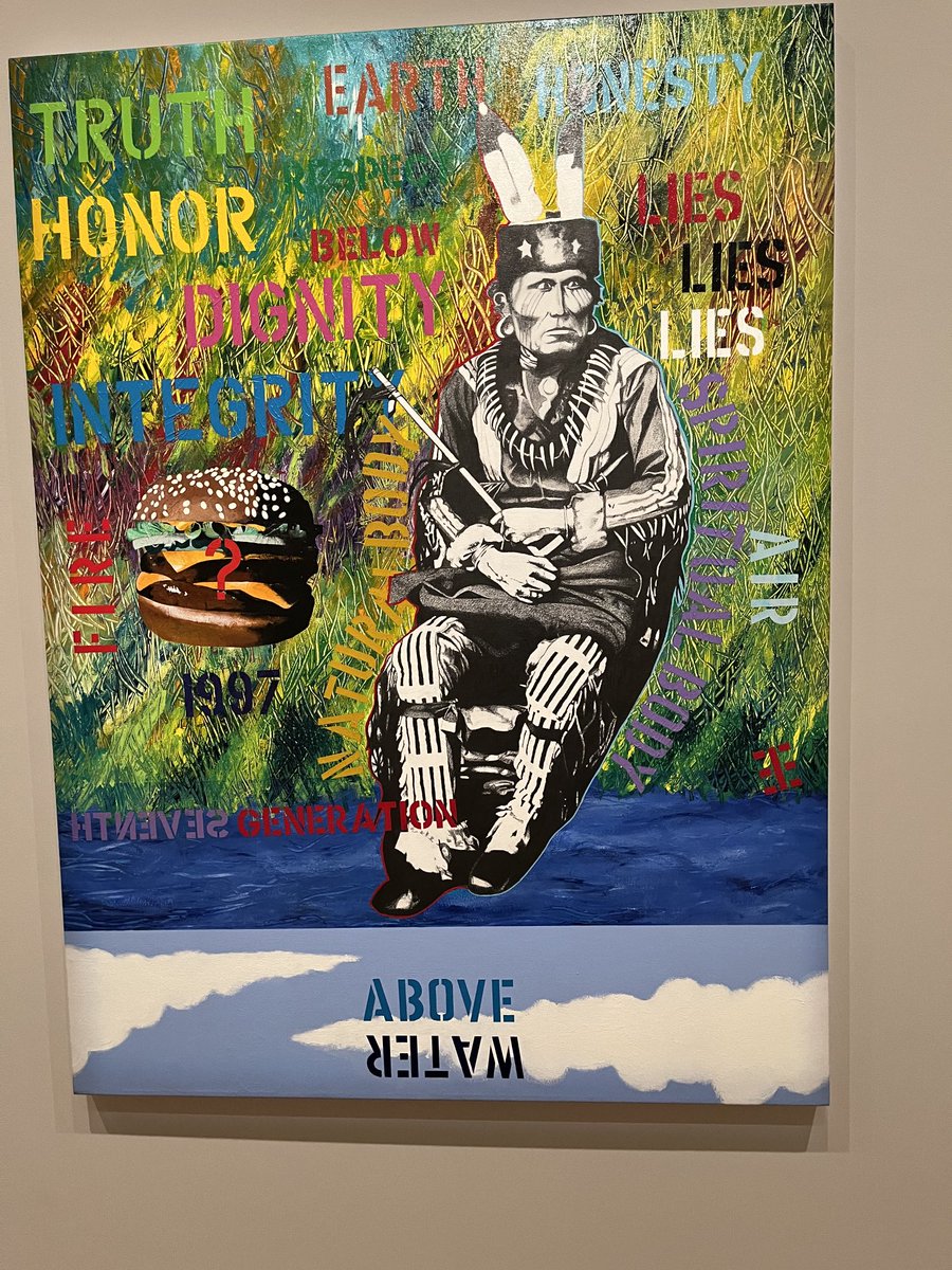 Educhatter's tweet photo. Modern American Indigenous Art: Powerful images at National Gallery of Art - Faith Ringgold, The Flag is Bleeding (1967) and George Longfish, As Above, So Below (1961) #indigenousart #amhist #usculture https://t.co/WMnYlKTfmw