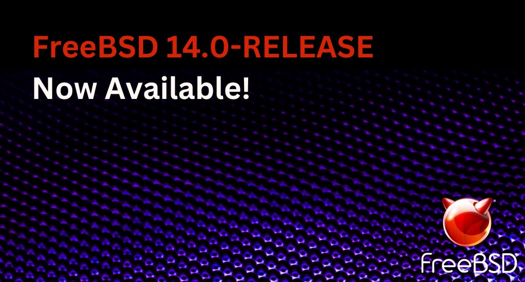 freebsdfndation's tweet image. FreeBSD 14.0-RELEASE is now available! This is the first release from the stable/14 branch and is available on all supported architectures. #FreeBSD #Opensource freebsd.org/releases/14.0R…