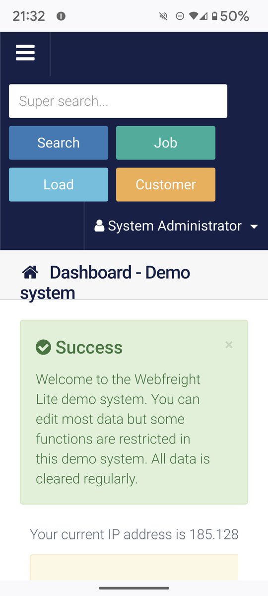 Another company now setup on our WebfreightLite platform especially designed for small, single depot transport companies.