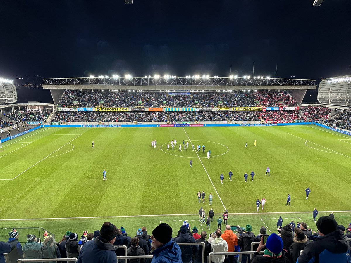 A huge roar at the final whistle. @NorthernIreland end what has been an often dismal and testing campaign with a 2-0 win over Denmark thanks to two fine goals. #GAWA