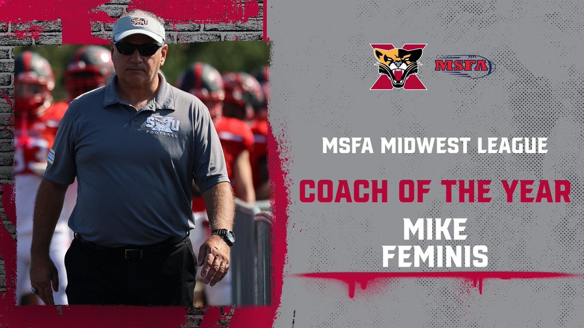 Congratulations Coach Mike Feminis (of @SXUFootball) for being honored as the @NAIA @MidStatesFB Coach of the Year. Congratulations Coach Feminis! @SaintXavier @CPLAthletics @IHSFCA1 @WeAreAFCA @mikeclarkpreps @EDGYTIM @CoachBigPete