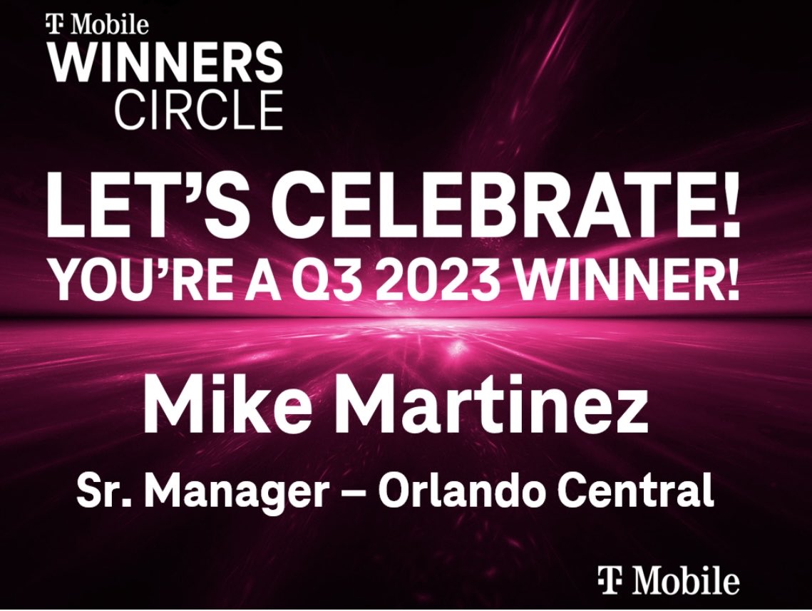 Please join me in congratulating @MRM8907 and the Orlando Central team on a phenomenal Q3! Thanks for your hard work and dedication each and every day! 💣🏆🎉🎊