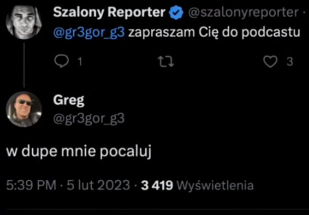 dziobanorbert's tweet photo. @gr3gor_g3 Chyba trzeba się przeprosić i wystąpić w innym podcascie ;) xd https://t.co/TM6DgBkvJN