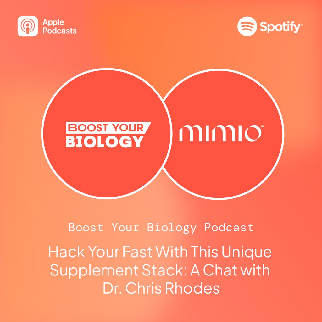 Dr. Chris recently joined the "Boost Your Biology" podcast to share Mimio's journey from the lab to your kitchen counter and our mission to recreate fasting's benefits. Learn more about our biomimetic formula, key ingredients, and their potential to boost health and longevity!