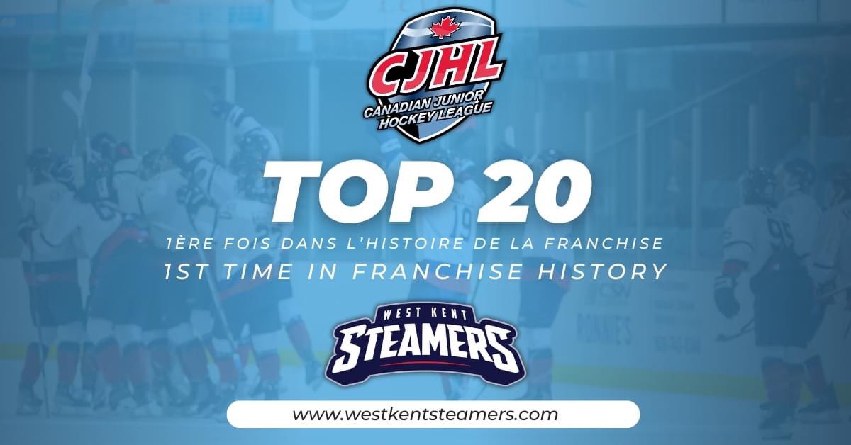 WKSteamers's tweet photo. For the first time in West Kent Steamers history, we have cracked the top 20 in the @cjhlhockey rankings! 

https://t.co/dnq4CGfbAM https://t.co/TKvTozdzAI