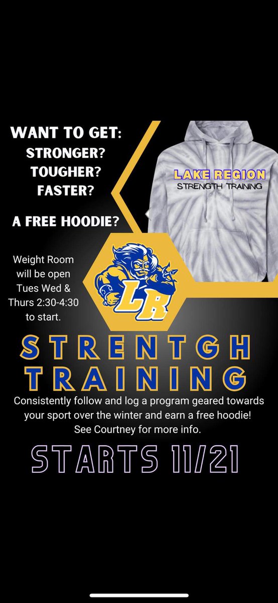 Get stronger, tougher, faster....and a hoodie?? Let's go Lakers!! Check in to see what it takes. #Lakerpride
