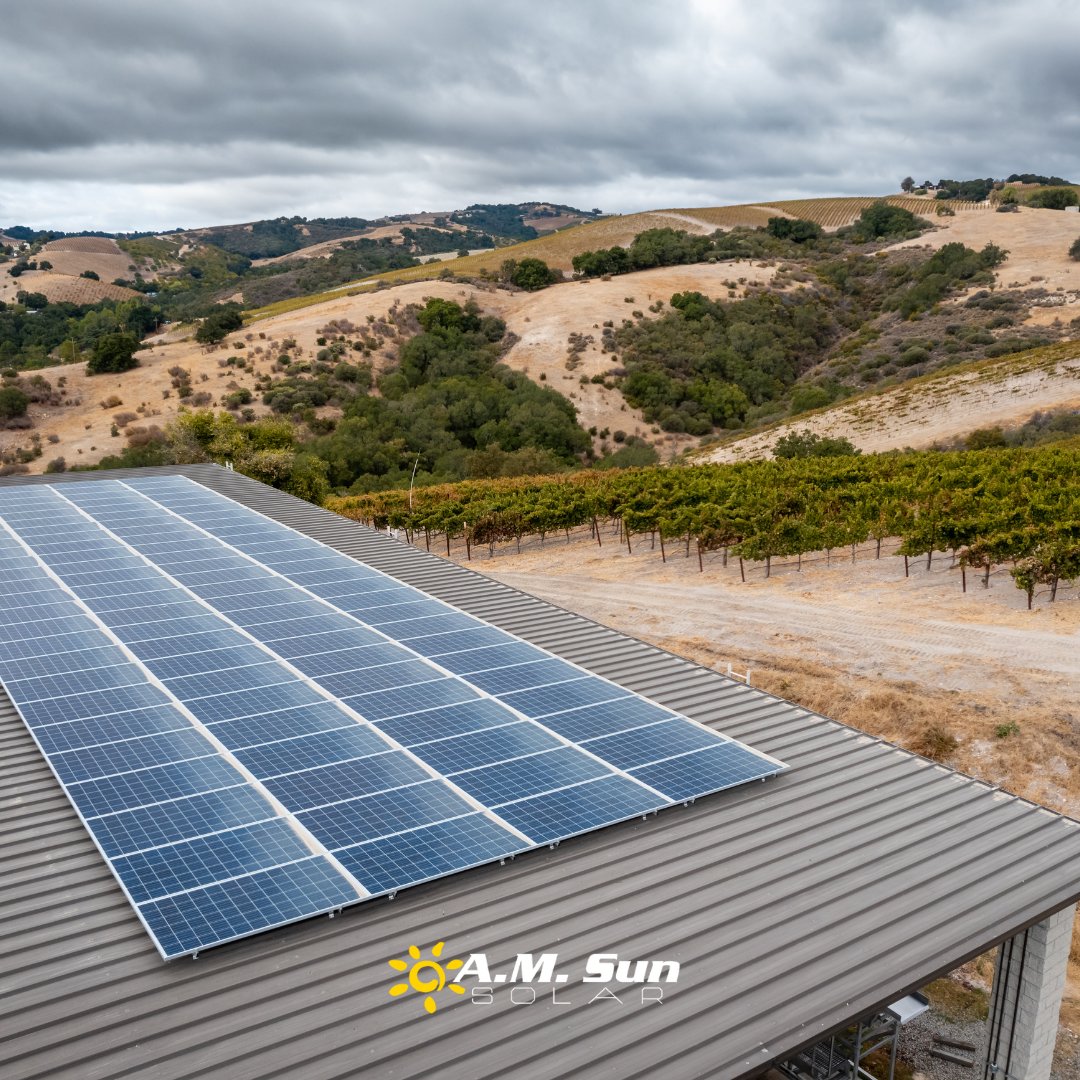 Solar power pairs very well with wine from @SLOWineCountry or @PasoWine 🍷

The same climate that makes world-class wine also makes our solar installations thrive! 😎🍇
We loved working with our friends at Calcareous Vineyard and bringing solar power to their winery! 
#SolarPower
