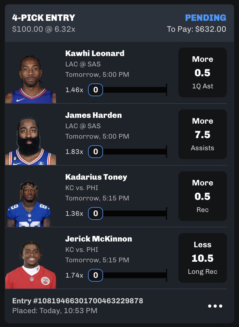 wryce2x's tweet photo. READY … AIIIIM … FIIIIRE!!! 🔫🫡

- Jordan Poole cookin today fs 👨🏽‍🍳
- Kawhi Leonard 1Q Dime
- Kadarius Toney gonna have a game

#2XPicks #BettingX #BettingTwitter #PlayerProps #ChalkBoard #Underdog #PrizePicks #NBA #NFL https://t.co/4ogKX6g7uV