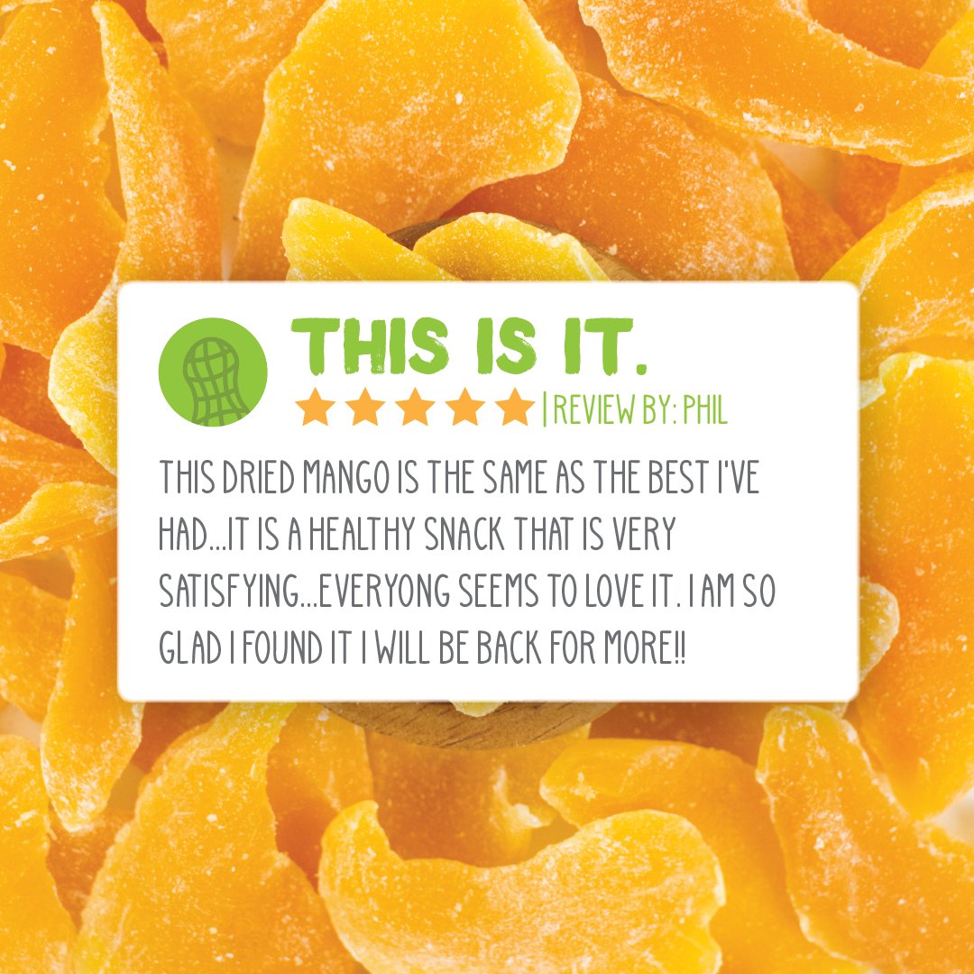 Fall colors with a fruity flavor.

Glad you can enjoy them all season long Phil!

#mondaymotivation #mango #mangoslices #driedmango #snacks #testimonial #customerreview #customerappreciation