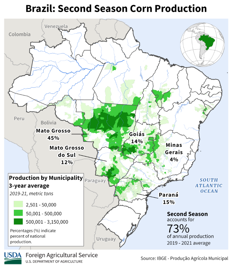 kannbwx's tweet photo. 🇧🇷When considering #Brazil's weather needs, keep in mind how the crops are distributed and what areas matter. These maps should help:
▪️#Soybeans 
▪️1st #Corn
▪️2nd Corn 
▪️#Cotton https://t.co/UK6vB1SMI6