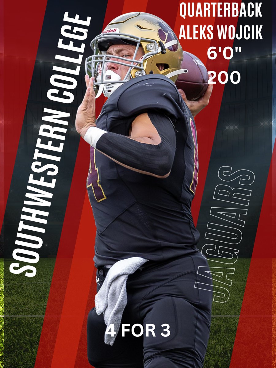 MIDYEAR QB
@SWCfb 6’ 200 Accurate arm, Fierce Competitor, X-Factor QB Aleks Wojcik <a href="/aleks_wojcik/">Aleks Wojcik</a>
4for3!
hudl.com/v/2MBB9C
<a href="/JUCOFFrenzy/">JUCO Football Frenzy</a> <a href="/TP_recruiting/">TP Recruiting✍🏽</a> <a href="/GridironRR/">GridironRR</a> <a href="/RecruitU__/">Recruit U</a> <a href="/DRRJuCo_Cali/">DRRJuCo_Cali🐻</a> <a href="/juco_recruiting/">Juco_Prospects⭐️</a> <a href="/JUCO_Scout1/">JUCO Scout 🌟</a> <a href="/BigFaceSportss/">BigFaceSports, (Recruiting & Scouting)</a> <a href="/LowkeyRecruitin/">LOWKEY RECRUITING</a> <a href="/MRE_Recruiting/">MRE_Recruiting</a>