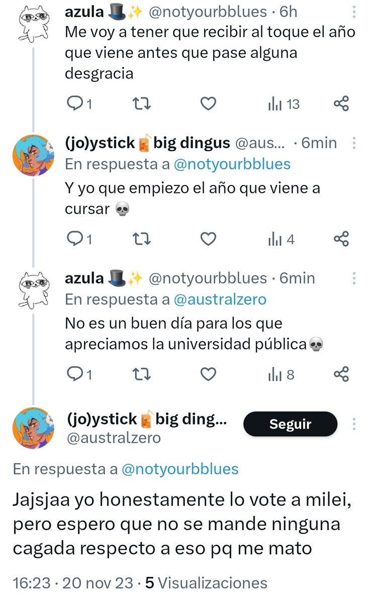 Este fenómeno de votantes de Milei que no sabían que Milei iba a hacer lo que Milei se pasó dos años diciendo que iba a hacer Y QUE LOS AFECTA DIRECTAMENTE me tiene harta y no pasó aún un día entero.