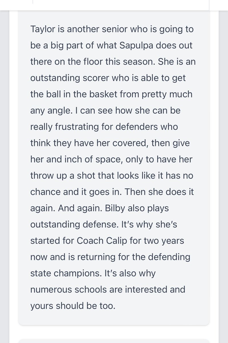taylor bilby (@taylor_bilby) on Twitter photo Thank you <a href="/JasonGreenBball/">Jason Green - PGH Oklahoma Scout</a> for the write up. Ready for senior season. <a href="/SapChieftainGBB/">Sapulpa Chieftains Girls Basketball</a> Thank you <a href="/JasonGreenBball/">Jason Green - PGH Oklahoma Scout</a> for the write up. Ready for senior season. <a href="/SapChieftainGBB/">Sapulpa Chieftains Girls Basketball</a>