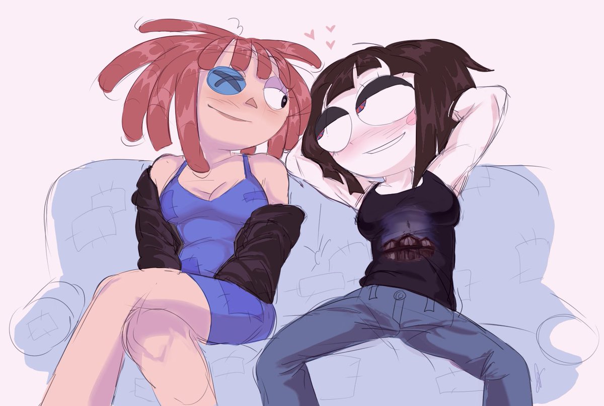 deltautism's tweet photo. movie night (totally watching it and not each other) #tadc #theamazingdigitalcircus #buttonblossom https://t.co/JDQS6EX0le