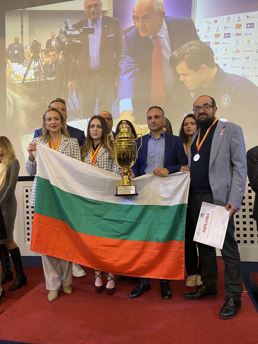 ECUonline's tweet photo. Congratulations to the Winners of the European Women’s Chess Championship 2023! 👏 #ETCC2023
🏆Bulgaria 🇧🇬, 16 match points
🥈Azerbaijan 🇦🇿, 15 match points
🥉France 🇫🇷, 12 match points
Final rankings: https://t.co/zpEPGz0lds https://t.co/OOjNMyQNqD