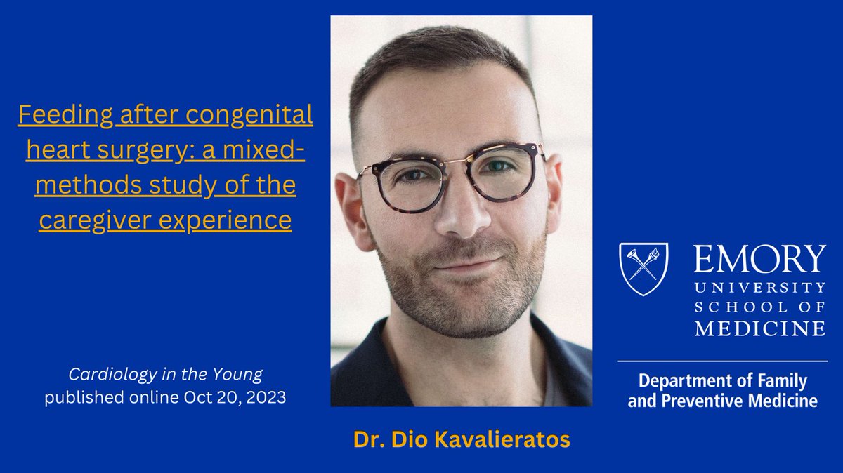 Emory Dept of Family & Preventive Medicine (@emoryfammed) on Twitter photo New #publication by <a href="/EmoryFamMed/">Emory Dept of Family & Preventive Medicine</a> faculty Dr. Dio Kavalieratos explores the psychosocial impacts of feeding difficulties on caregivers, defines barriers to care, and identifies areas to improve care. <a href="/EmoryMedicine/">Emory School of Medicine</a> #palliatve #MedEd <a href="/EmoryPediatrics/">Emory Dept of PEDS</a>
pubmed.ncbi.nlm.nih.gov/37859407/ New #publication by <a href="/EmoryFamMed/">Emory Dept of Family & Preventive Medicine</a> faculty Dr. Dio Kavalieratos explores the psychosocial impacts of feeding difficulties on caregivers, defines barriers to care, and identifies areas to improve care. <a href="/EmoryMedicine/">Emory School of Medicine</a> #palliatve #MedEd <a href="/EmoryPediatrics/">Emory Dept of PEDS</a>
pubmed.ncbi.nlm.nih.gov/37859407/