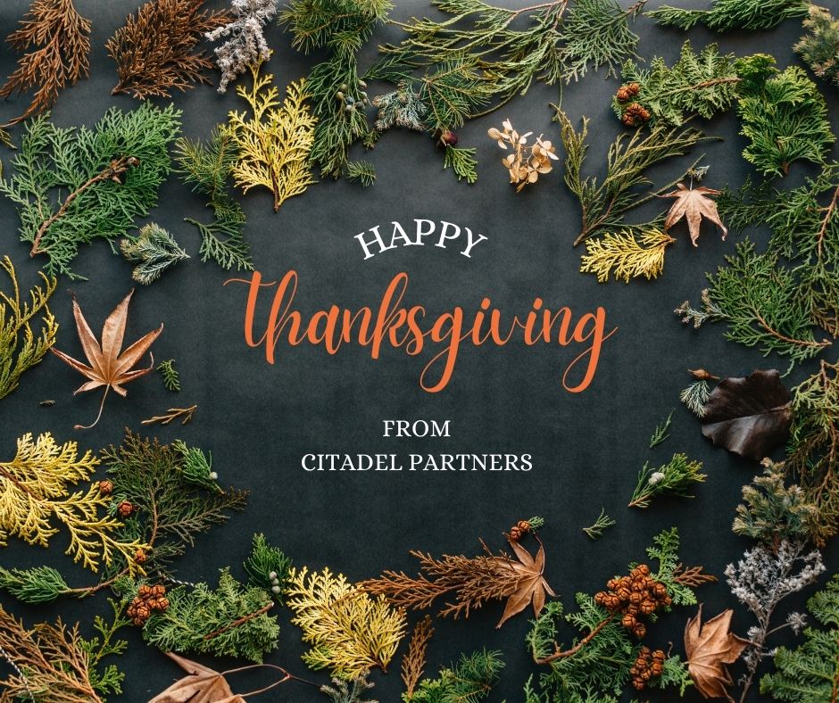 Happy Thanksgiving! We have so much to be thankful for every day. We wish you a safe and happy day with your friends and family!