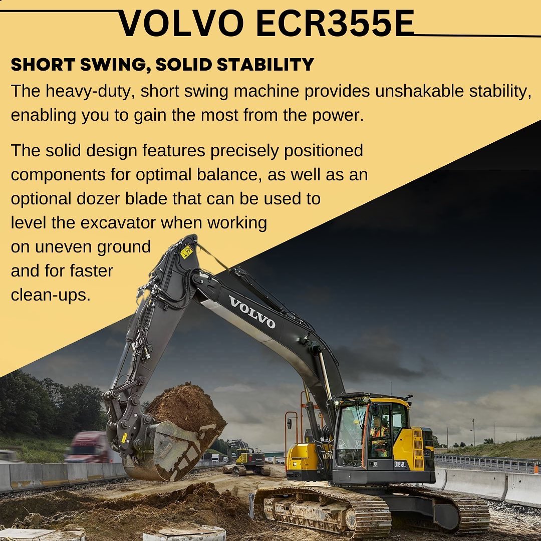 It’s Machine Monday!

Todays machine is the Volvo ECR355E 💪

Designed for working in confined areas – while delivering digging performance, fast cycle times, balance and stability that rival conventional excavators.

#newdelivery #volvoce #volvoscoop #volvoloader #construction