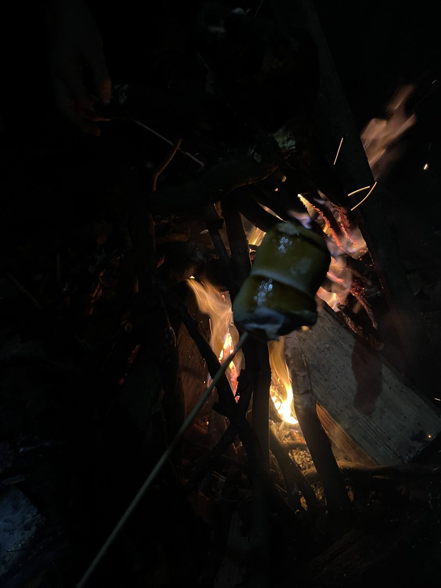 A great night fire lighting with the Scouts tonight. Tampons, dryer lint, a flint &amp; steel and very wet wood = great fires made. (Marshmallows to top it off). #SkillsforLife #Scouts