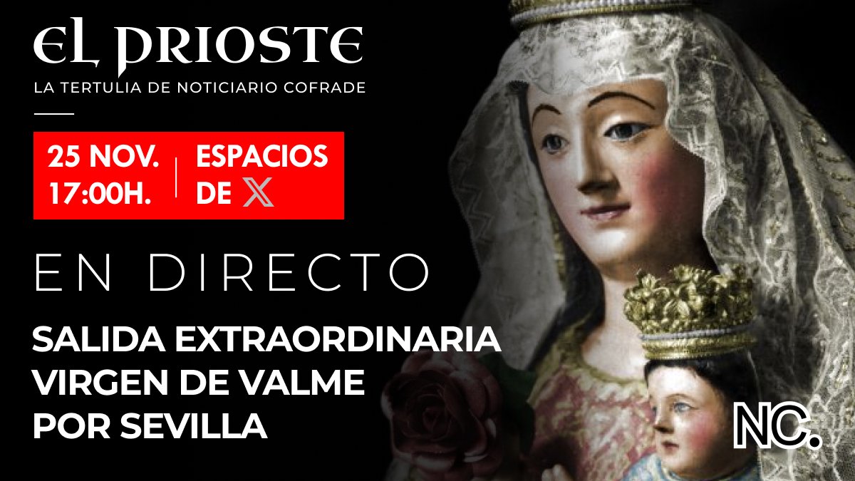🔴 Noticiario Cofrade emitirá 𝗘𝗡 𝗗𝗜𝗥𝗘𝗖𝗧𝗢 la 𝗦𝗔𝗟𝗜𝗗𝗔 𝗘𝗫𝗧𝗥𝗔𝗢𝗥𝗗𝗜𝗡𝗔𝗥𝗜𝗔 de 𝗩𝗔𝗟𝗠𝗘 (<a href="/Hdad_Valme/">Hermandad de Valme</a>) por 𝗦𝗘𝗩𝗜𝗟𝗟𝗔

🗓️ HOY
⏰ 17h.
🎙️ Espacios de X

➡️ Desde la salida hasta su entrada. Conexión previa y puntos destacados.

#TDSCofrade #Sevilla