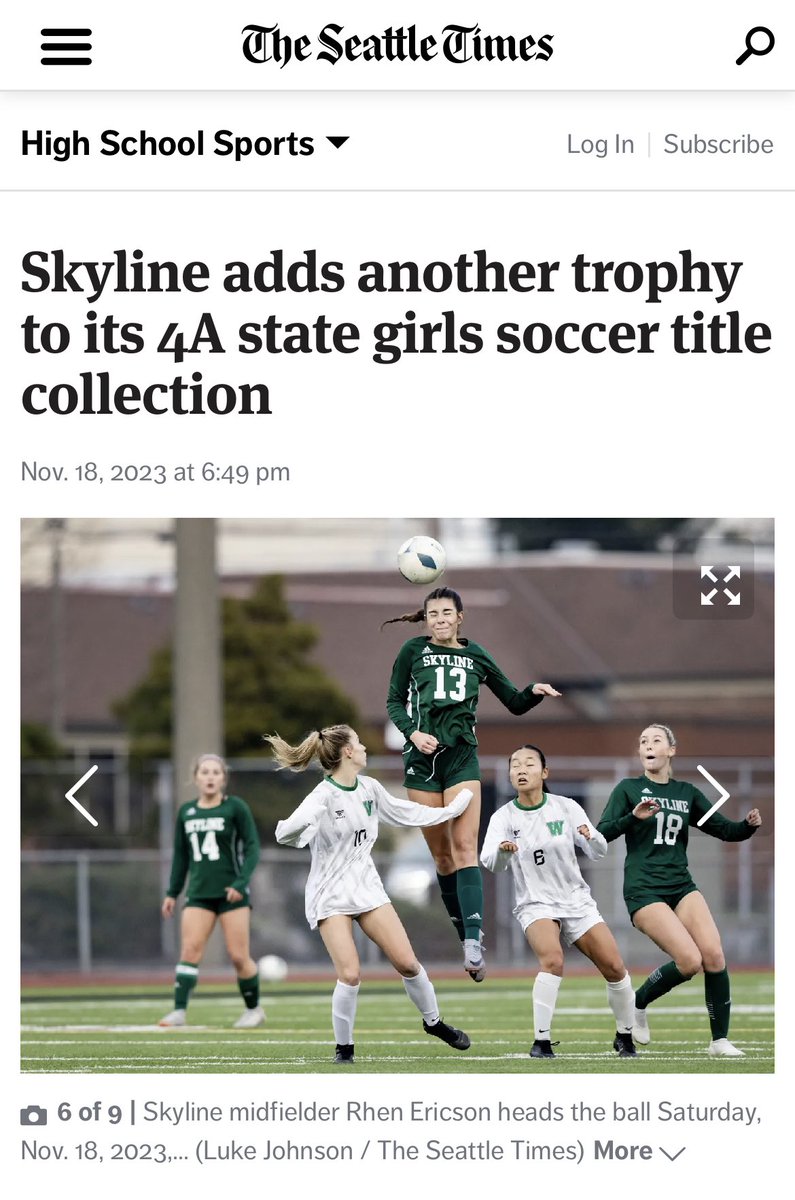 Congrats <a href="/rhenericson13/">Rhen Ericson</a> and <a href="/SkylineWSoccer/">Skyline Women's Soccer</a> for your back to back Washington 4A State Championships!