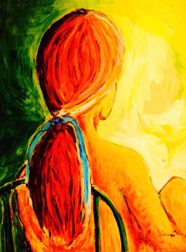 #Model_Sitting_In_Chair ~ #Painting #Acrylic 
#18inx24in ~ #EastofEdenART
