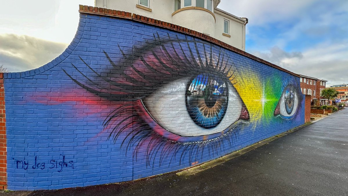 I had a day off down in Portsmouth today and managed to grab some shots of this stunning piece by @MyDogSighs The reflection features Portsmouth born engineer, mathematician, physicist, inventor, and suffragette. Known in adult life as Hertha Ayrton, born Phoebe Sarah Marks ❤️👁️